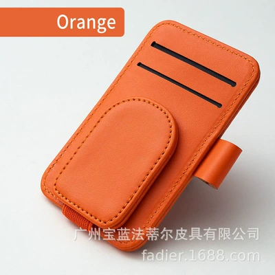 Car Glasses Clip/Bill Clip Ticket Holder, Practical High-End - orange-card-style-eyeglass-clip
