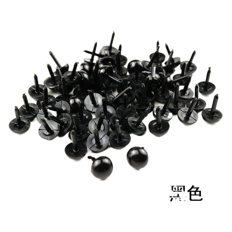 Hecho a mano DIY muñeca de juguete ojos nariz pies rectos Todos los ojos negros Oval recta varilla recta plug-in ojos