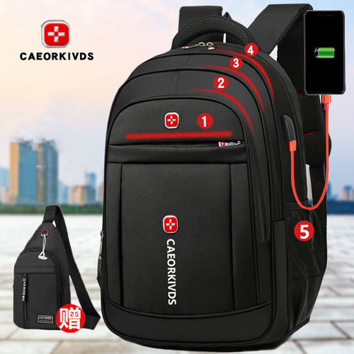 Men's Clearance Double Shoulder Backpack, Korean Style, Large Capacity, Suitable for High School and Middle School Students, Laptop Bag