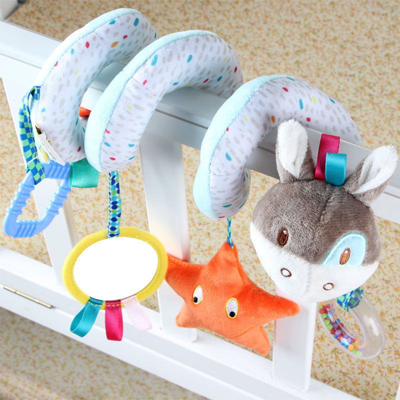 Aipinqi bebé elefante cama bobinado colgante infantil animal cama bobinado con campana espejo coche bobinado juguete