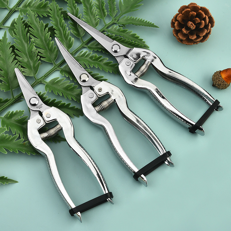 厂家不锈钢修枝剪园林果树粗枝剪户外摘果剪园艺果枝剪稀果剪批发