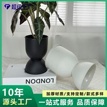 新款創意塑料花盆托盤高腳蘭花蝴蝶蘭風信子綠植花卉透氣杯型花盆