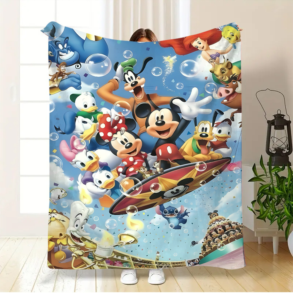 Transfronterizo TEMU Mickey Mouse flange manta suave cálida Mickey Mickey Mouse manta animada