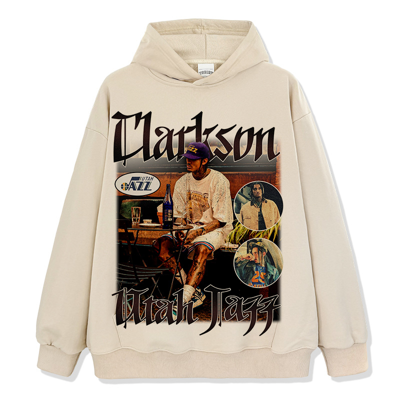 Transfronterizo Clarkson Clarkson camiseta de estrella retro estadounidense de manga corta con estampado