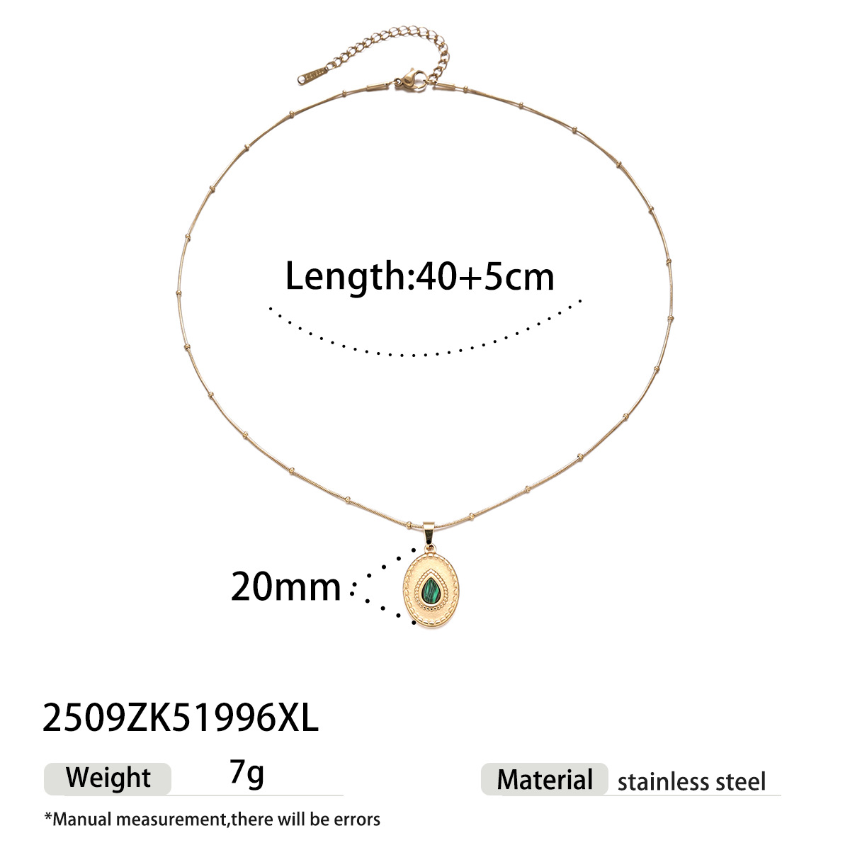 Collar de acero inoxidable de la UE y los Estados Unidos, lujo ligero, nicho universal, moda, conjunto de joyas incrustadas de piedra natural no se desvanece image 7