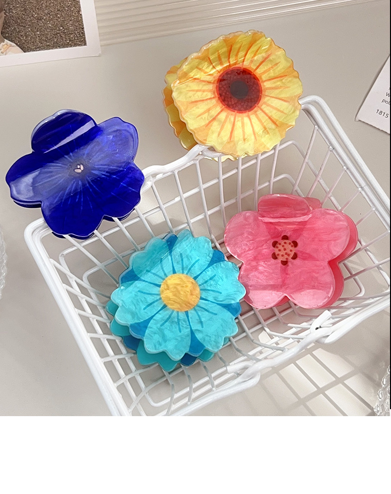 Sweet, Pastoral Style Sweet Pastoral Women's Sunflower Flower Horse Acrylic Hair Claws