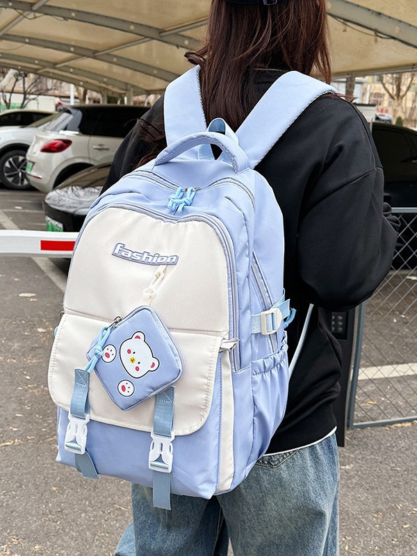 Nueva moda casual transfronteriza, anti-salpicaduras de agua, tela Oxford de gran capacidad, mochila escolar para estudiantes de secundaria y preparatoria, mochila para hombres y mujeres