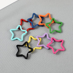 カラー塗装五芒星キーホルダー閉口フラットリングキーホルダー手作りdiyキーホルダーアクセサリーアクセサリーペンダント