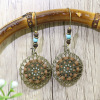 Set, wooden universal earrings, boho style, wholesale