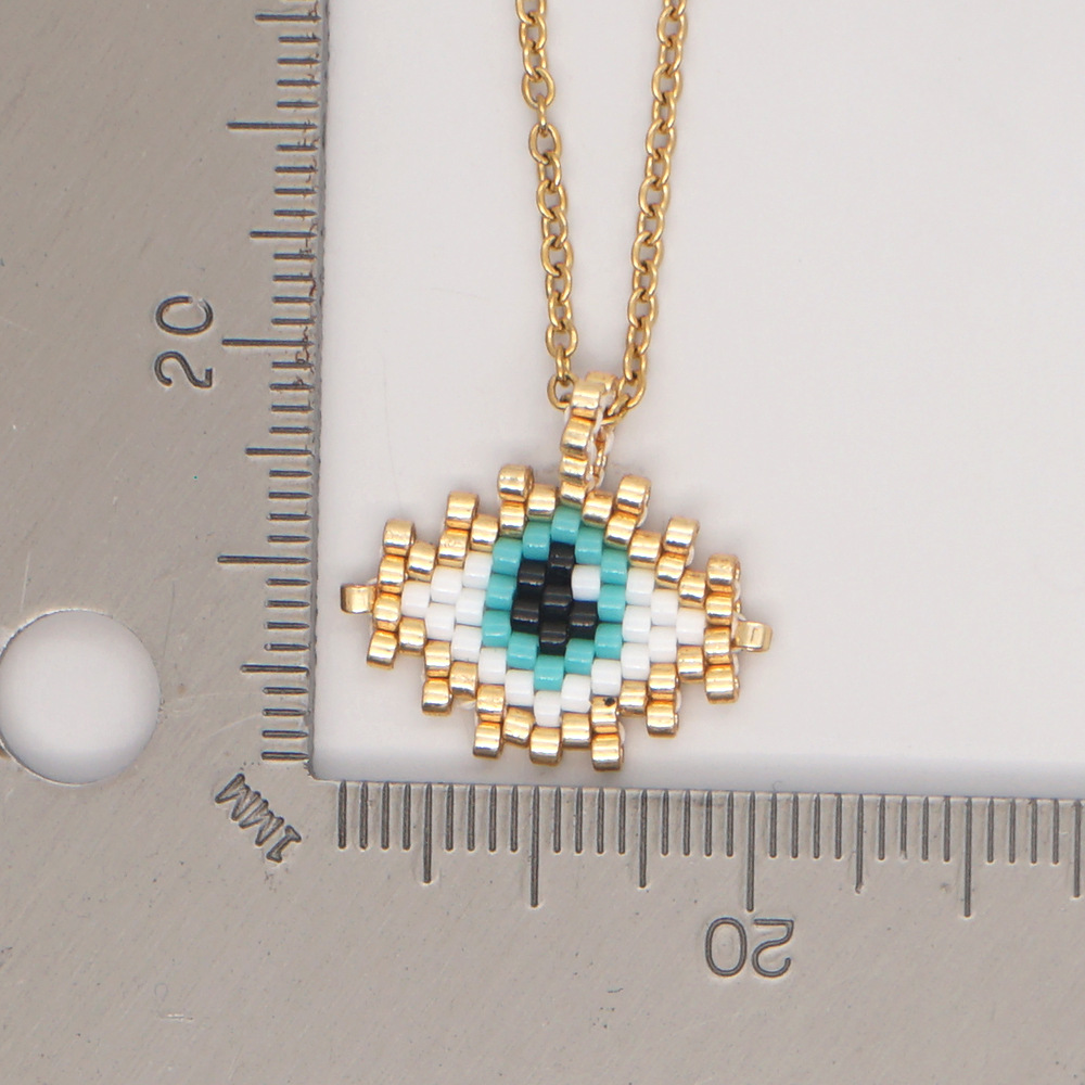 Nihaojewelry Simple Hand-woven Eyes Pendant Stainless Steel Necklace Wholesale Jewelry display picture 7