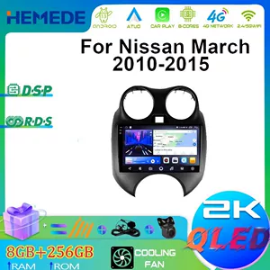 Nissan March 10-15 modelləri üçün Android böyük ekran naviqasiya, GPS, Bluetooth