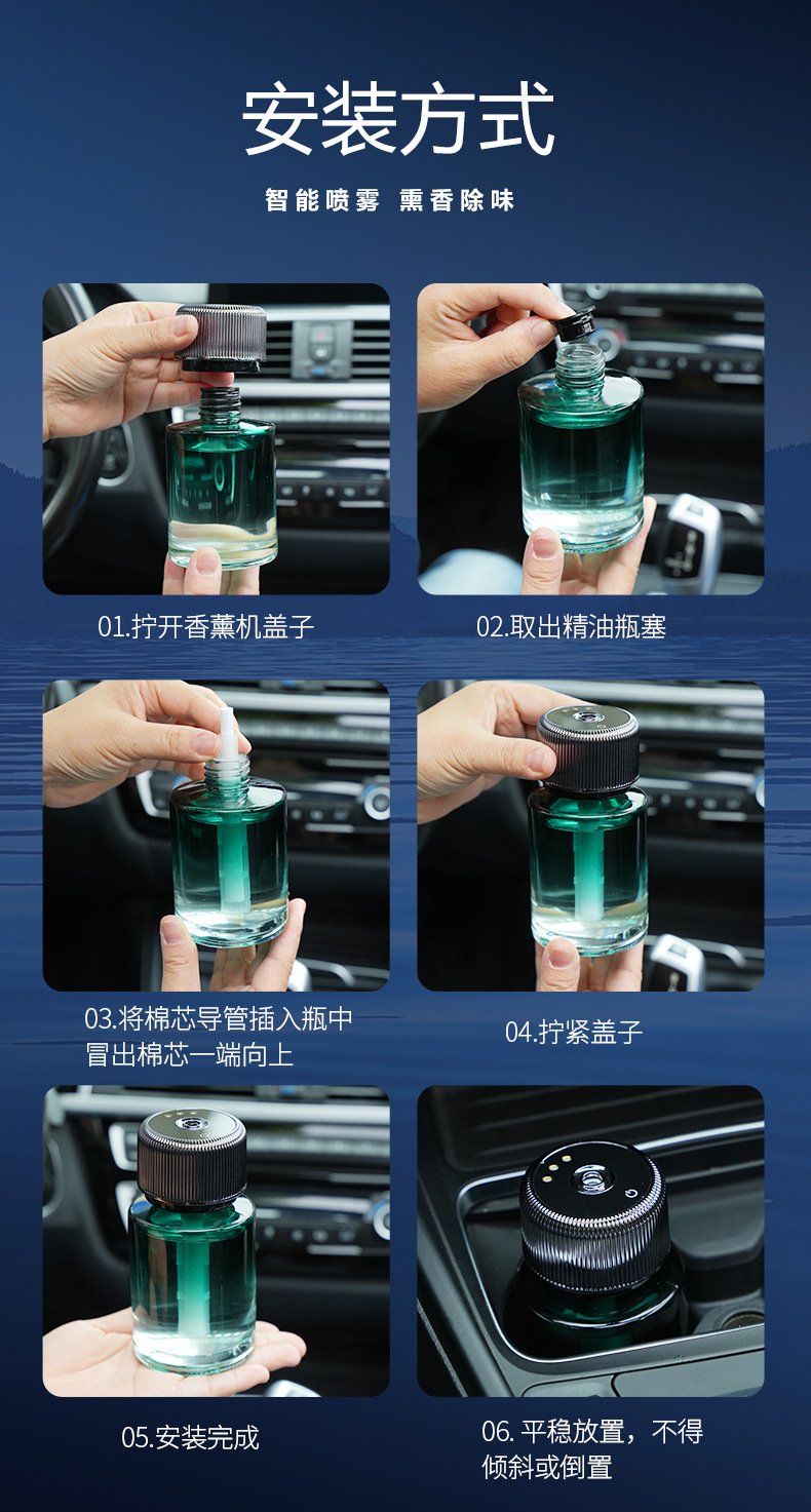 Car Aromatherapy Car Perfume Star Top Car Intelligent Incense Sprayer Spray Creative Decoration High-end Car Supplies