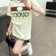 Poison Home Version GU Home High Weight Classic Red and Green Belt Embroidered Letter logo Crewneck Couple Short Sleeve T-Shirt