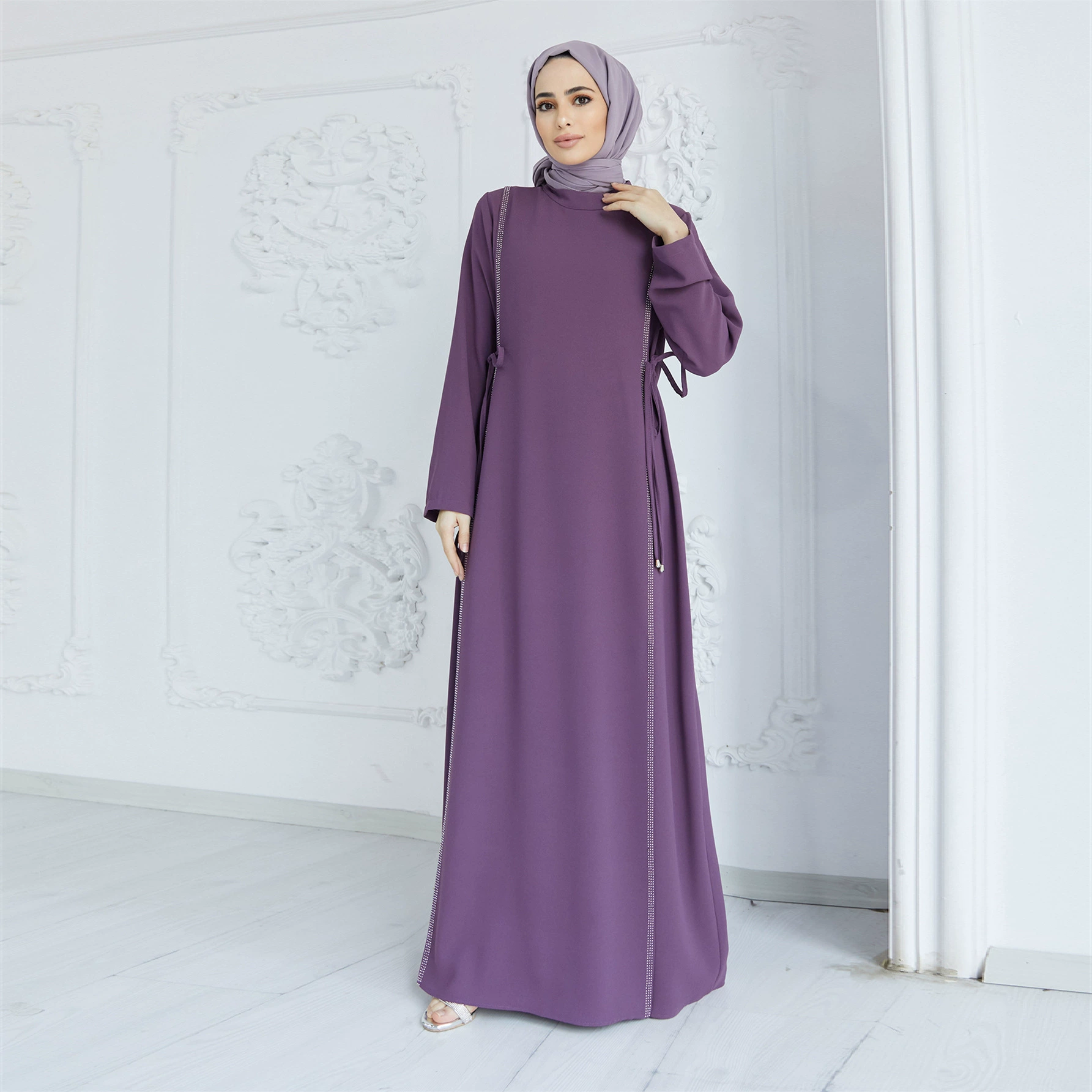 M199#Мусульманская ближневосточная юбка Скоростная распродажа Amazon Cross-border ABAYA халат, горячая вышивка камней талия платье