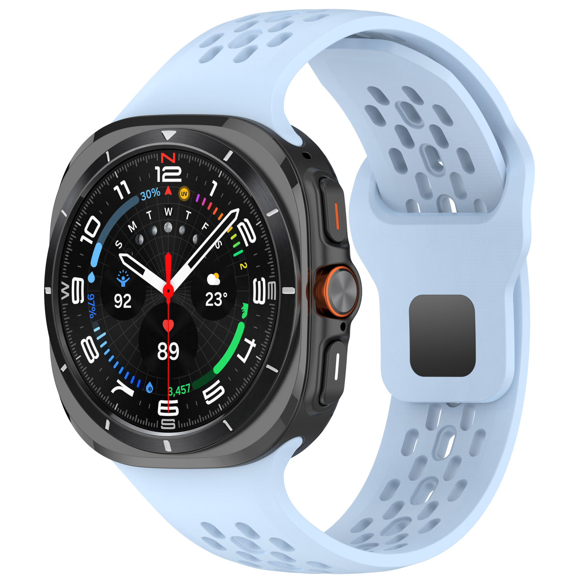 Suitable for the 47mm perforated sports breathable silicone replaceable watch strap of Samsung Galaxy watch7 ultra undefined