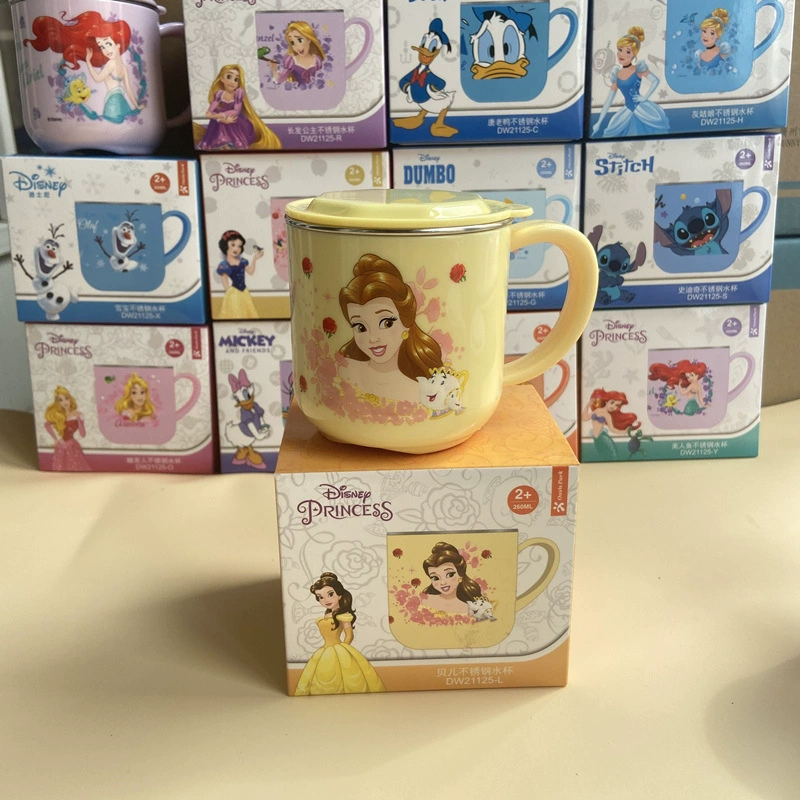 3D-кубок персонажа (Disney) 316/304 нержавеющая сталь, 260 мл, с крышкой — детский и школьный стакан