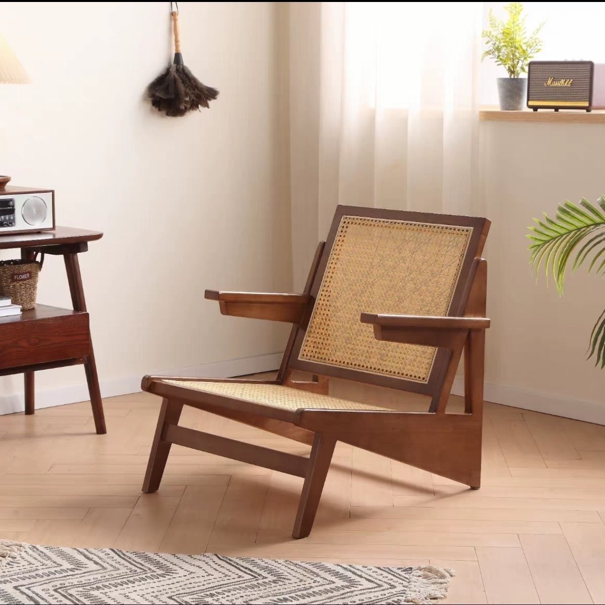 Factoria directa de sillas de madera maciza silla de caña silla de caña silla de caña silla de caña decadente retrógrado diseño de alojamiento único Changdiga image 7