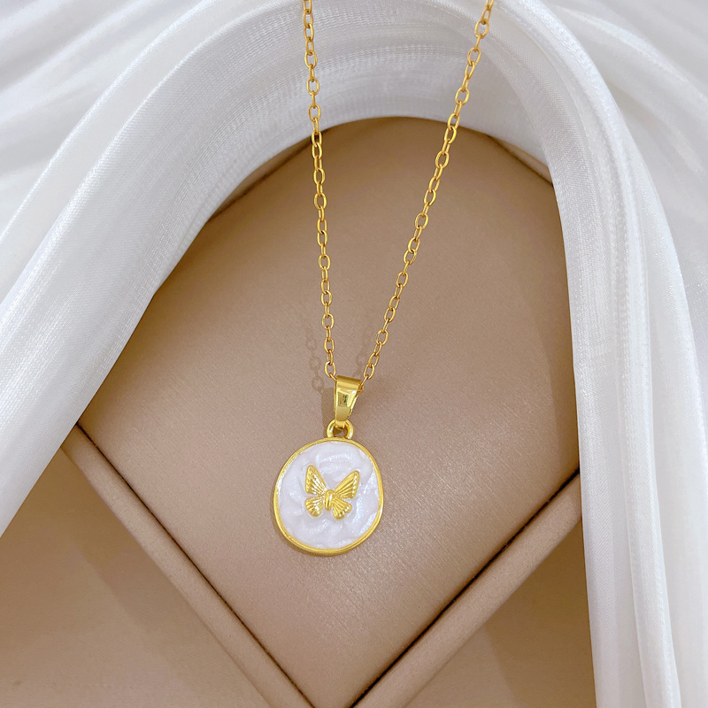 Gorgeous Butterfly Diamond Necklace For Women Versatile Titanium_voghion.com