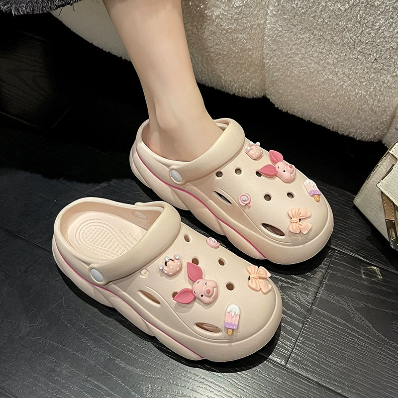 Съемные аксессуары для пещерных туфель милый мультфильм, носящий толстую подошвы летом