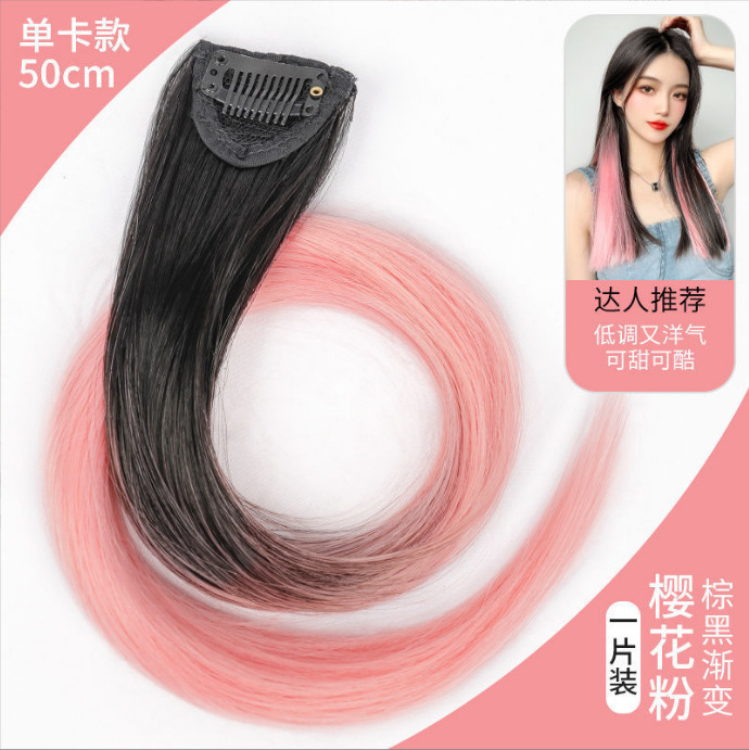 Colgar orejas teñido pelucca de una pieza de pelucca de estilo caliente chicas cool teñido pelucca de extensión de cabello gradiente
