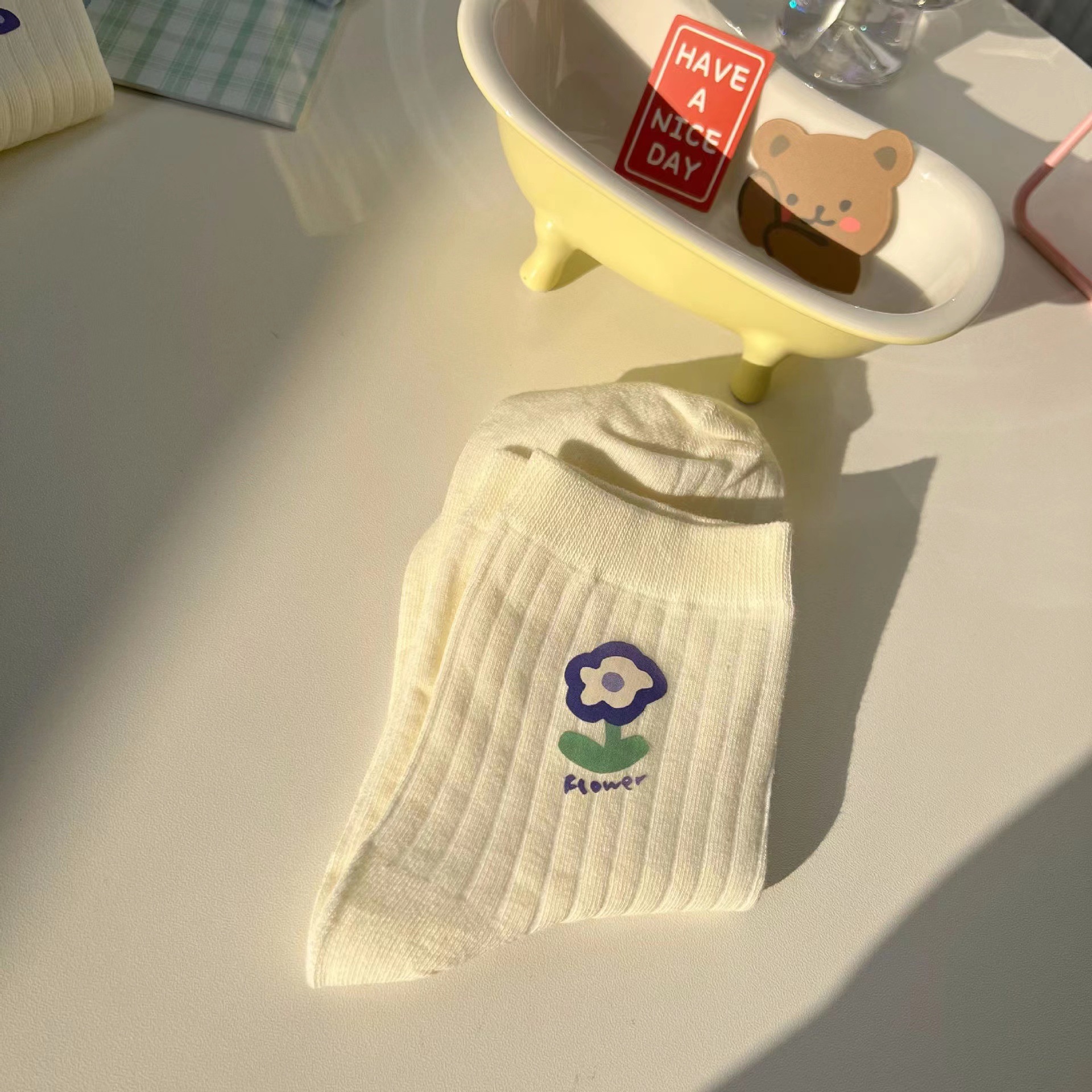 Unisex Sport Einfarbig Baumwolle Drucken Crew Socken Ein Paar display picture 3