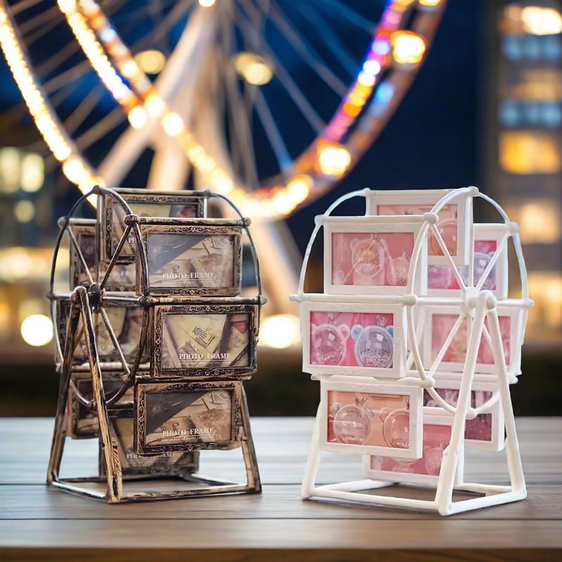 Cross-Border E-Commerce Wholesale European-Style Rotating Ferris Wheel Windmill Photo Frame Display Stand Children's Wedding Photo Studio Photo Frame 8 Frames