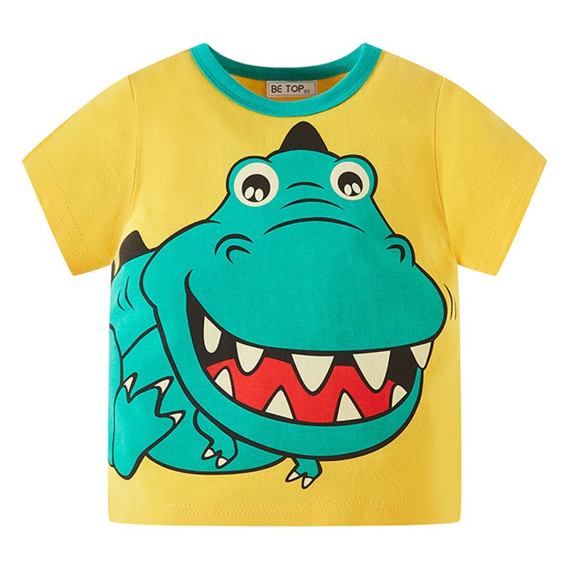 Betop ropa para niños ropa de manga corta Camiseta para niños de verano puro algodón dibujos animados dinosaurio estudiante superior entrega de una pieza