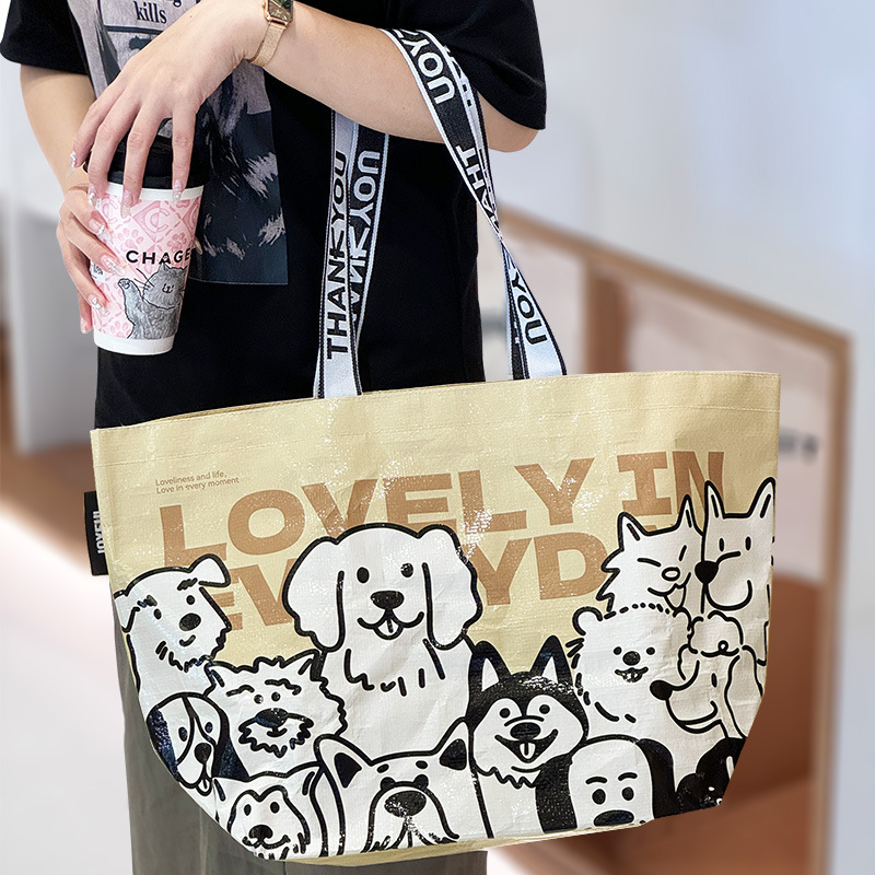 目立つバッグ編み袋手提げ袋覇膜防水モーターショー会ギフトバッグ蛇皮編み袋|undefined