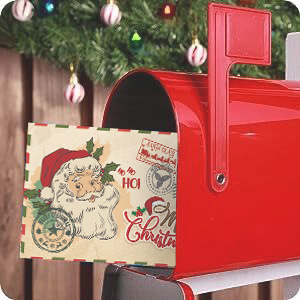 レトロ牛革クリスマスグリーティングカードクリスマスギフトカードかわいい漫画折り返しカード祝福メッセージカード封筒付き|undefined