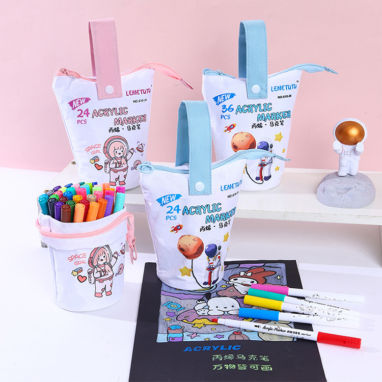 Nuevos productos acrílico almacenable marcador de pincel conjunto de pincel de pintura de arte estudiantes pincel de graffiti pincel de color acuarela pincel al por mayor