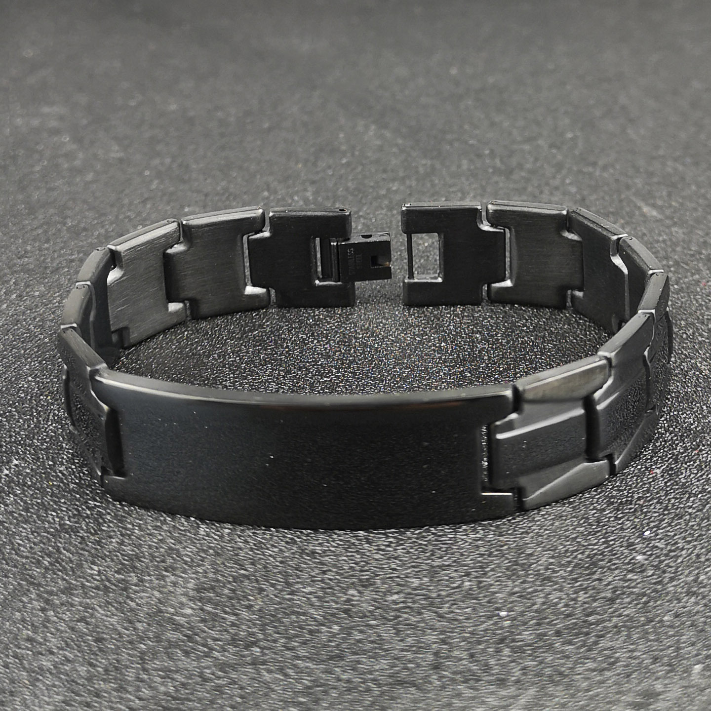 New European and American fashion creative cross-border stainless steel bracelet lettering bracelet men's black titanium steel bracelet wholesale