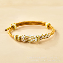 莫相离手绳半成品可穿珠红绳编织手链黄金配件DIY情侣款批发厂家