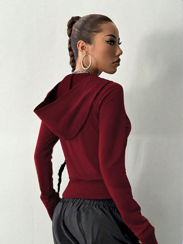 -73122 Western-style slimming versatile beaded base cap women's hoodie sweatshirt top cardigan jacket