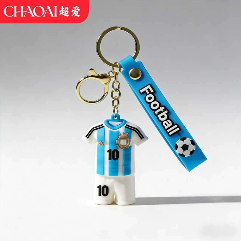 Cross-Border Fan World Cup Jersey Football Keychain Silicone Material Football Uniform Mexico Usa Canada World Cup Merchandise