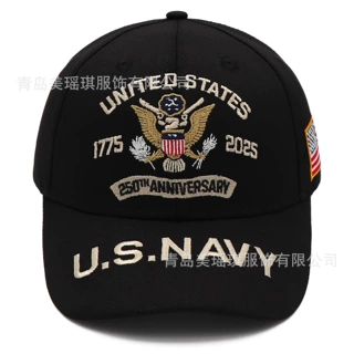 1775-2025国旗U.S.NAVY 250th刺绣棒球帽户外遮阳帽男女通用