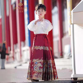 龙年男女童马面裙套装中国风男女童汉服马面裙明制儿童演出服