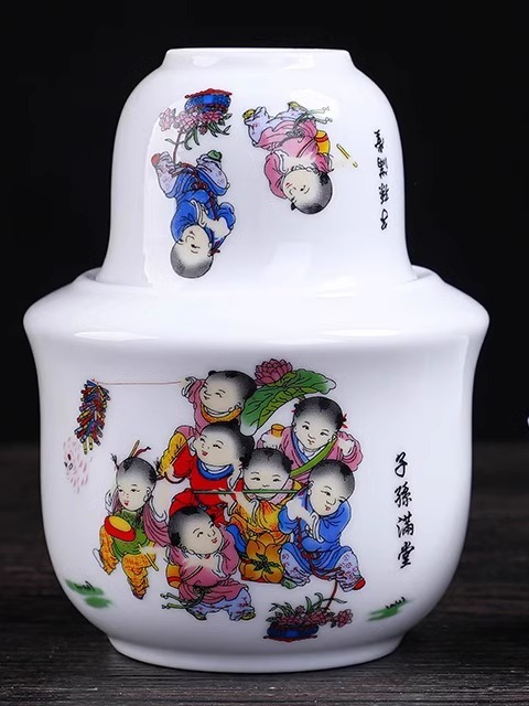 景德镇陶瓷温酒壶烫酒暧酒器套装黄酒清酒白酒杯家用酒具二两半斤|undefined