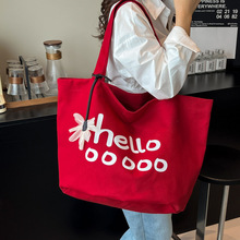 外贸跨境新款韩范字母印花大容量托特包休闲购物袋通勤出行单肩包