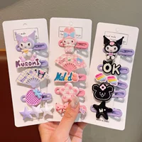 Детская милая заколка для волос Kuromi, детская заколка для сломанных волос, заколка для маленькой девочки, милый зажим для боковой челки, головной убор