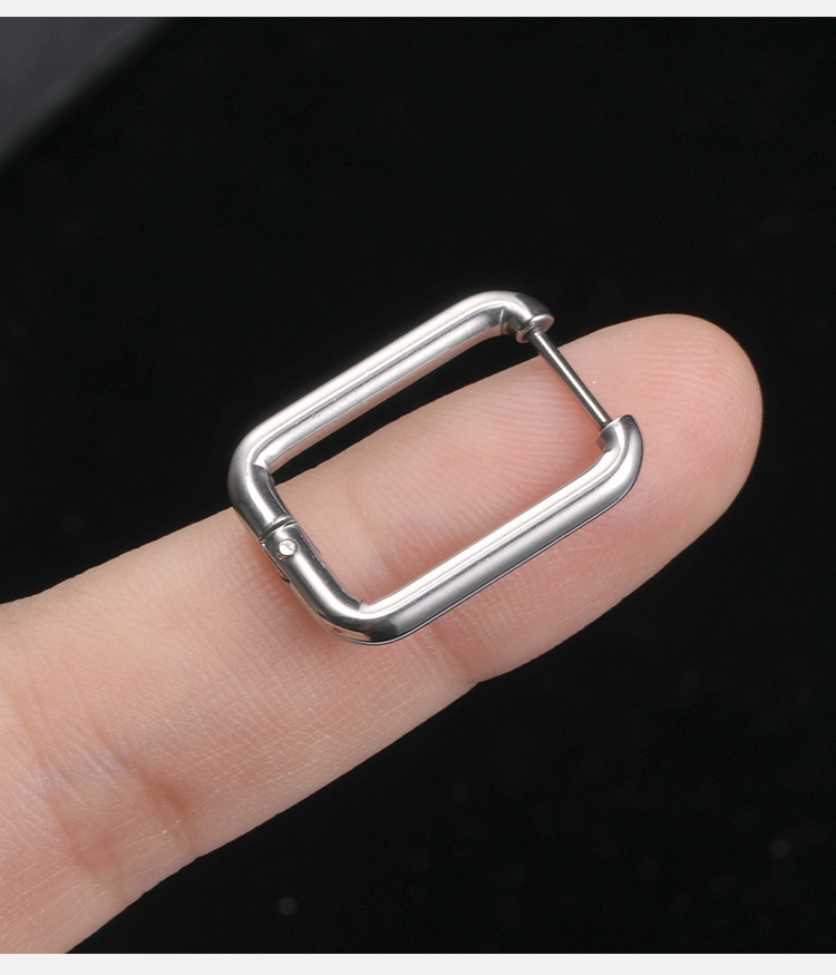 Hip Hop Geometric Triangle Stud Earring for Women - 316L Surgical Steel Flat Back Earring detail image 11