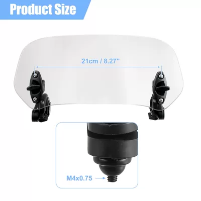 Universal Motorcycle Modification Parts, Height-Adjustable Windscreen Air Deflector, Suitable for Yamaha, Kawasaki, Honda (Motorcycle front windshield) - large-size-37cm-transparent