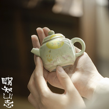 明知山志 手绘玉兔望月茶壶 仿古手执壶礼盒装 陶瓷文人小品壶