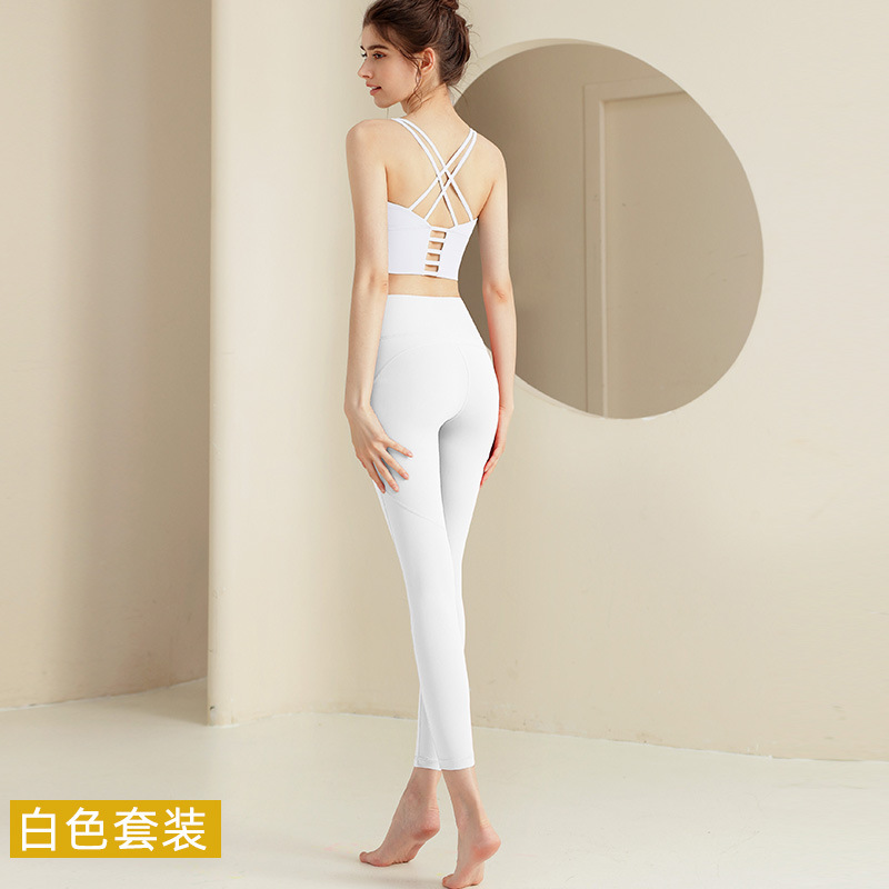 ヨガ服セット上着運動下着美背高腰提尻専門運動ランニングフィットネストレーニング
