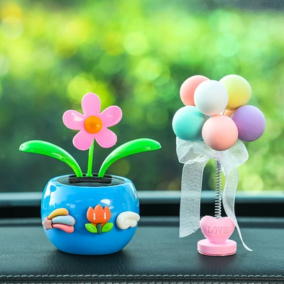 Car ornaments — Cute Sunflower Car Ornaments Car - blue-three-flowers-balloon