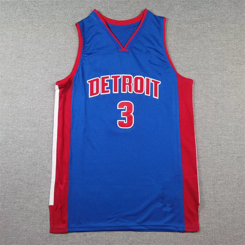 Баскетбольная майка Big Ben Pistons №3 Ben Wallace ретро синяя WALLACE