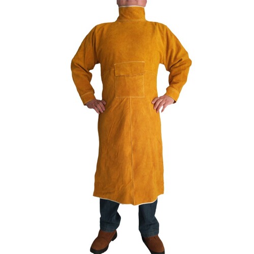 Leather breathable cowhide welding protection suit, anti-flame welding apron, specialized heat insulation anti-scald workwear
