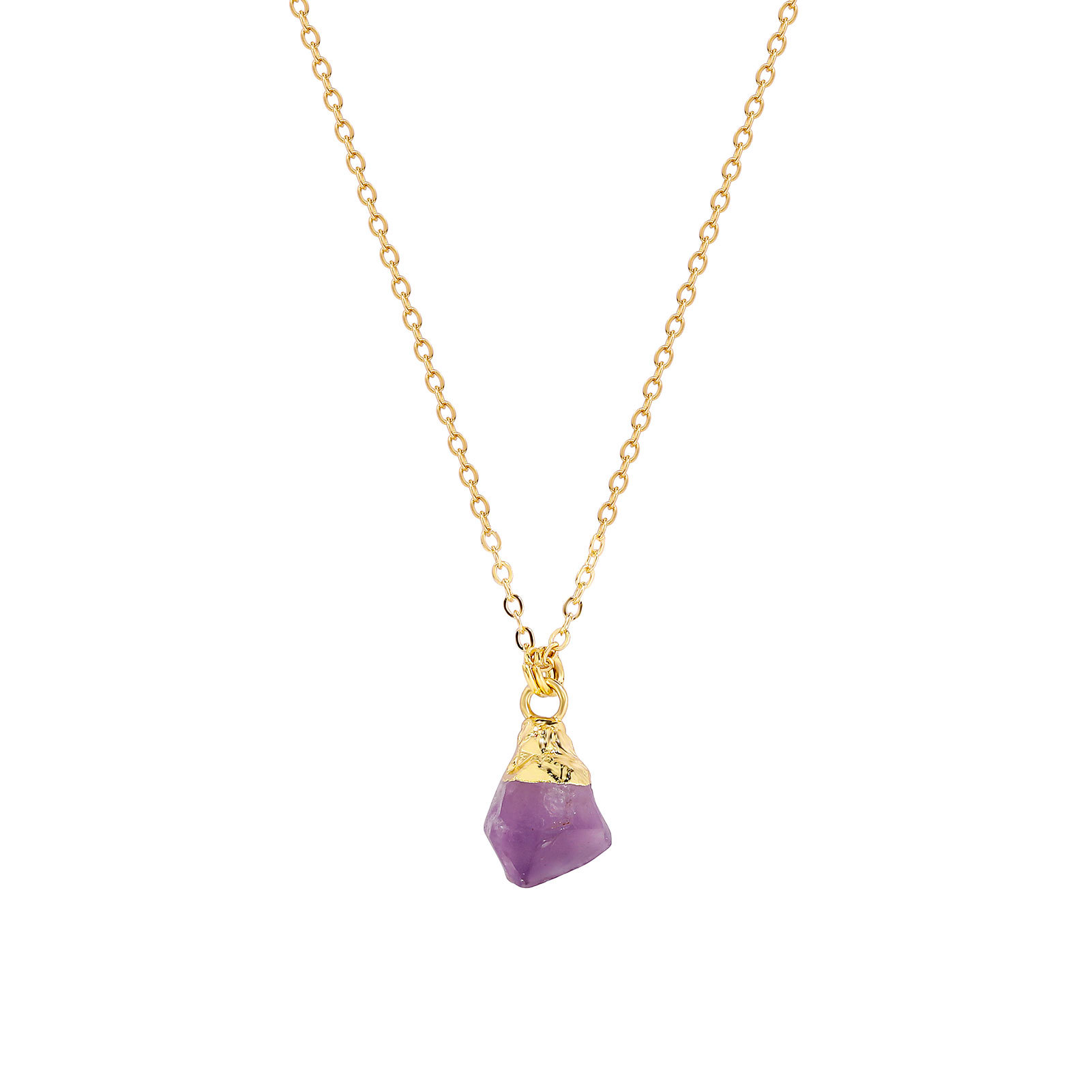 7g Weight Natural Stone Pendant Material Pendant Necklace Classification Copper Chain Material cable chain Chain Type 1 Piece Quantity Daily Occasion natural stone, Copper Material Geometric Pattern All Seasons Season Unisex Gender Simple Style Style Simple Style Geometric Natural Stone Copper Cable Chain Pendant Necklace In Bulk 12