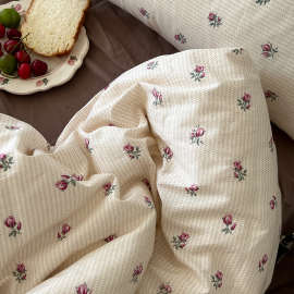 581秋冬碎花四件套碎花复古床笠款枕套床