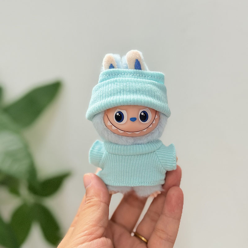 迷你版4.0LABUBU搪胶脸毛绒盲盒玩偶衣服圣诞套装小鼻嘎心底密码|undefined