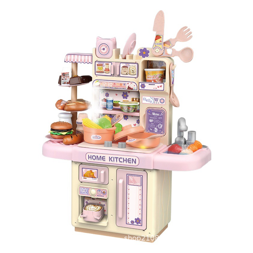 Simulación de los niños pequeño juguete cocina grande niña jugar casa traje eléctrico spray plástico agua vajilla